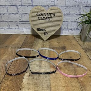 UNDER ARMOUR GIRL'S SPORTS TRAINING RUNNING HEADBANDS 6 Pack Multi